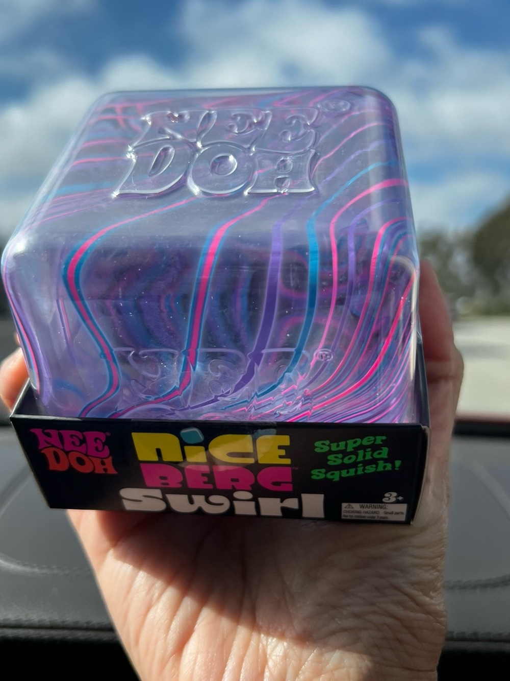 Original NIB Nee Doh Nice Berg Swirl Super Solid Squish - Purple & Pink